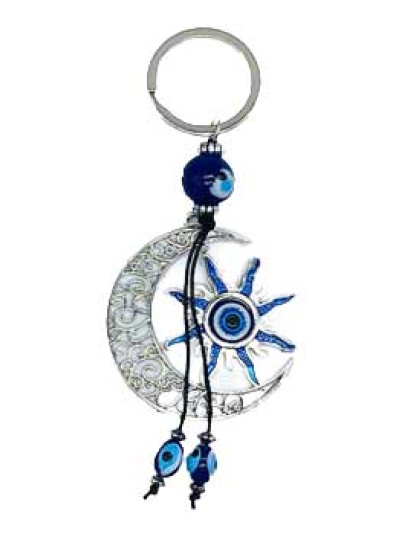Sun & Moon Evil Eye keychain