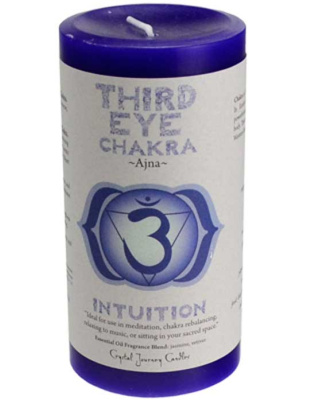 Third Eye Chakra pillar candle 3" x 6"