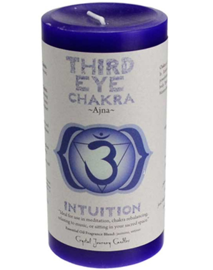 Third Eye Chakra pillar candle 3" x 6"