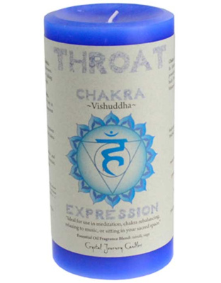 Throat Chakra pillar candle 3" x 6"