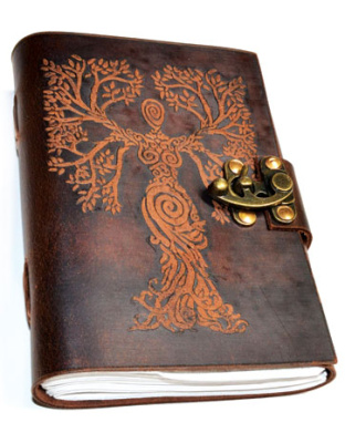 Tree Woman leather blank book w/ latch