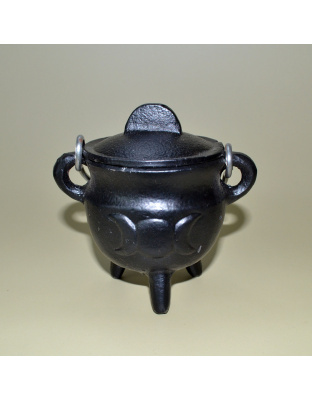 Triple Moon Cast Iron Cauldron w/ Lid 2 3/4"