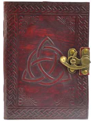 Triquetra leather blank book w/ latch