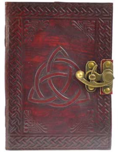 Triquetra leather blank book w/ latch