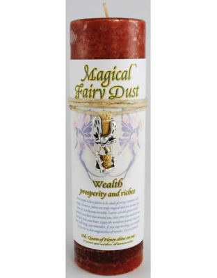 Wealth Pillar Candle with Fairy Dust Necklace