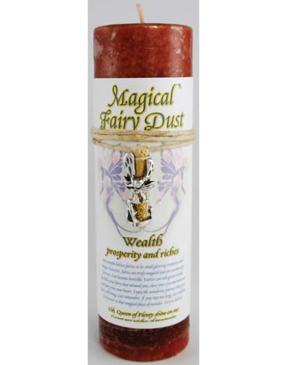 Wealth Pillar Candle with Fairy Dust Necklace