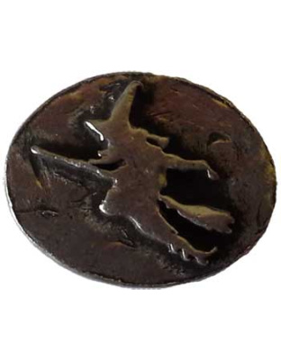 Witch on Broom pocket stone