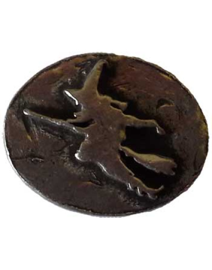 Witch on Broom pocket stone