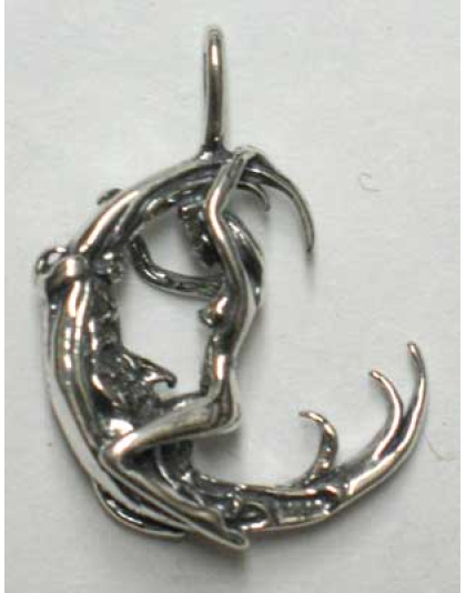 Woman Facing Moon pendant