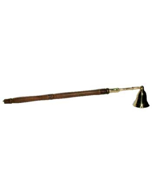 Wooden Handled Brass Snuffer