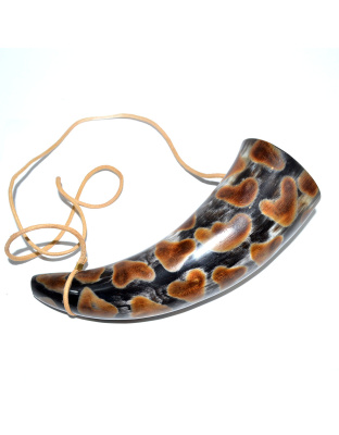 ~8" Tiger Print Viking Buffalo Blowing Horn