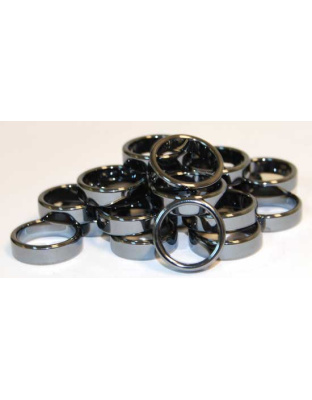 (set of 100) 6mm Flat Hematite rings