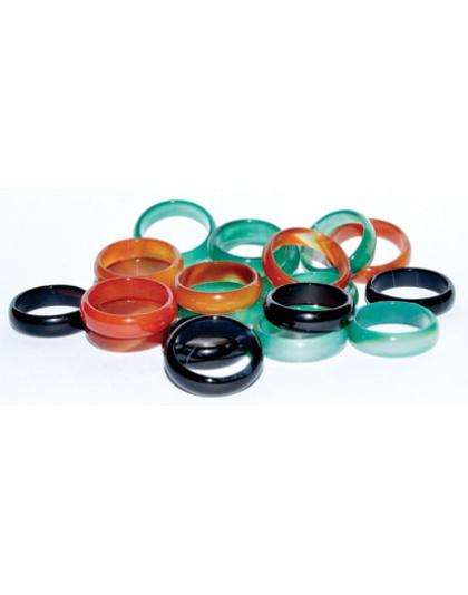 (set of 100) 6mm Rounded Agate rings