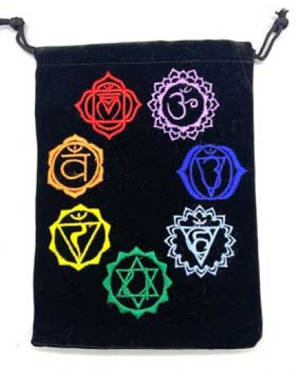 (set of 10) 5"x 7" Chakra Black velveteen bag