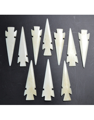 (set of 10) ~3" Arrowhead Bone