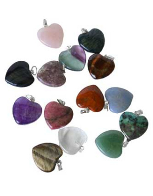 (set of 24) 3/4" (20mm) various Stones heart