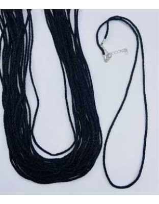 (set of 25) 24" Braided Necklace Black Cord 2mm
