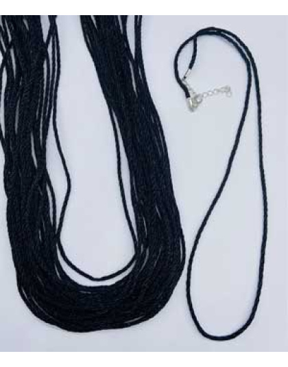 (set of 25) 24" Braided Necklace Black Cord 2mm
