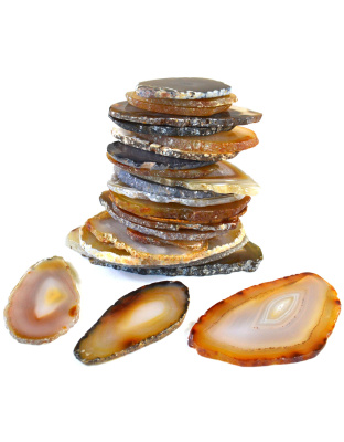 (set of 25) Agate slice 2-4"
