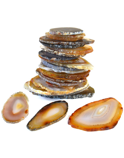 (set of 25) Agate slice 2-4"