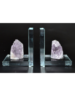 (set of 2) Amethyst book ends