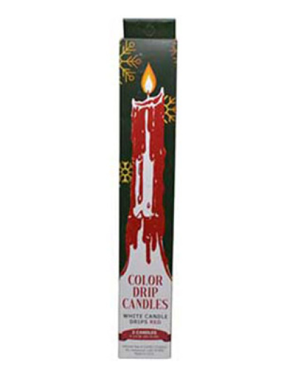 (set of 2) Red Drip candles