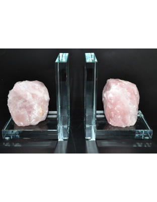 (set of 2) Rose Quartz book ends