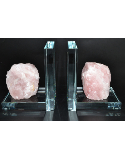 (set of 2) Rose Quartz book ends