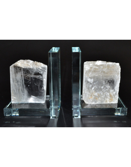 (set of 2) Selenite book ends