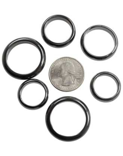 (set of 35-50) 6mm Rounded Magnetic Hematite rings