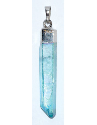 (set of 3) 2" Aqua Aura Quartz pendant