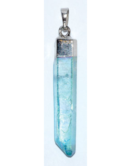(set of 3) 2" Aqua Aura Quartz pendant