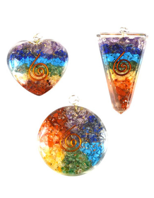 (set of 3) Chakra orgone (point,heart,round)