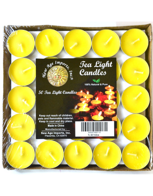 (set of 50) 2 hour Yellow Tea Light