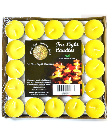 (set of 50) 2 hour Yellow Tea Light