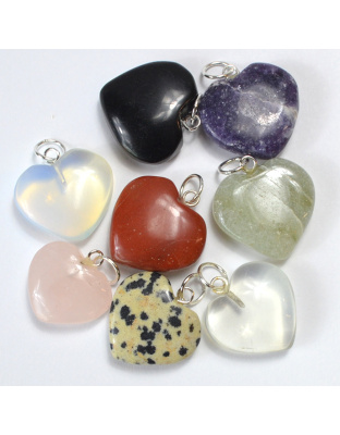 (set of 50) Heart Pendant various stones