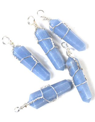 (set of 5) Angelite wire wrapped point