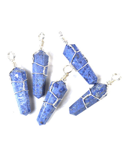 (set of 5) Dumortierite wire wrapped point