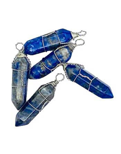 (set of 5) Lapis wire wrapped point