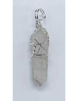 (set of 5) Quartz W Tourmaline wire wrapped point