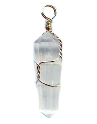 (set of 5) Selenite wire wrapped point