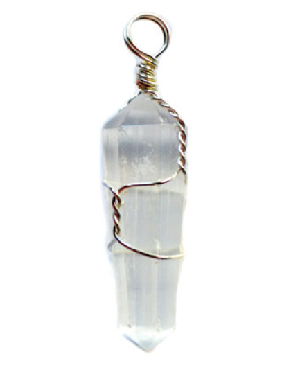 (set of 5) Selenite wire wrapped point