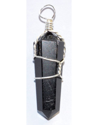 (set of 5) Tourmaline, Black wire wrapped point