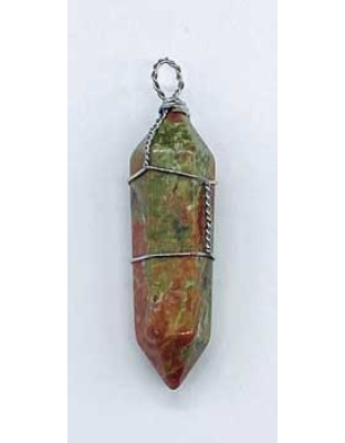 (set of 5) Unakite wire wrapped point