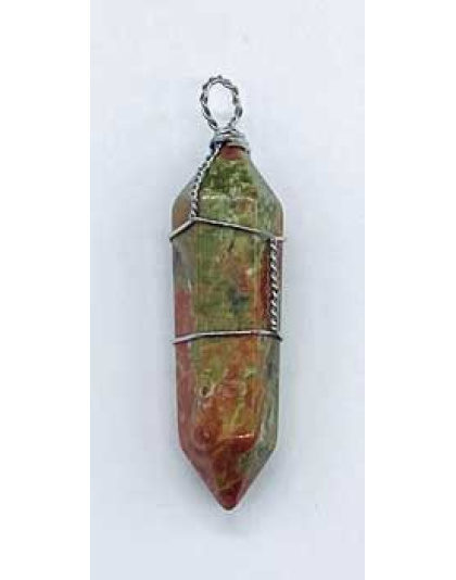 (set of 5) Unakite wire wrapped point