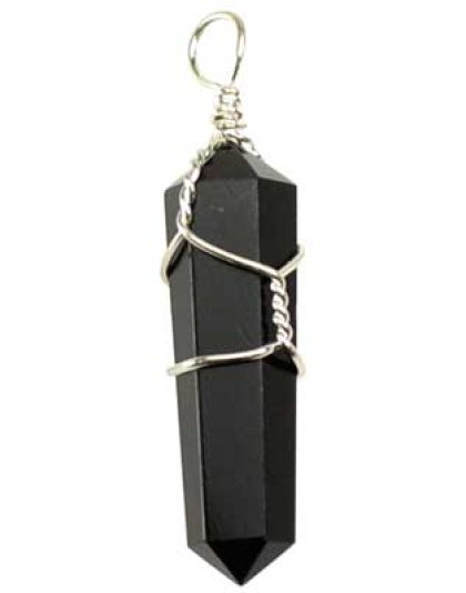 (set of 5) wire wrapped Black Obsidian point
