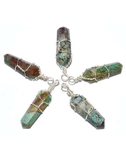 (set of 5) wire wrapped Chrysocolla point