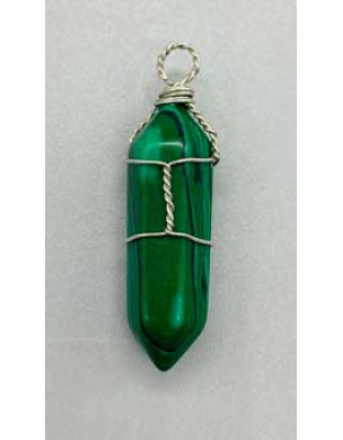 (set of 5) wire wrapped Malachite (Synthetic) point