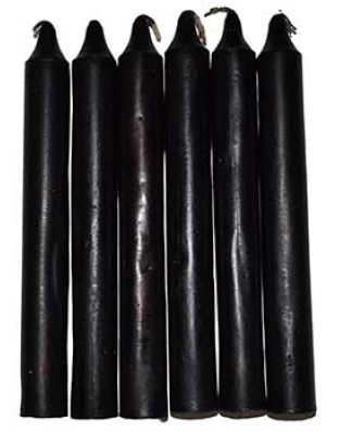 (set of 6) Black 6"  household  candle