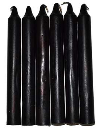 (set of 6) Black 6"  household  candle